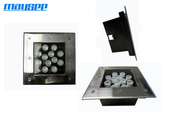 12V LED Lampu dalam tanah dengan sikat stainless steel trim 9w 12w 18w luar IP67
